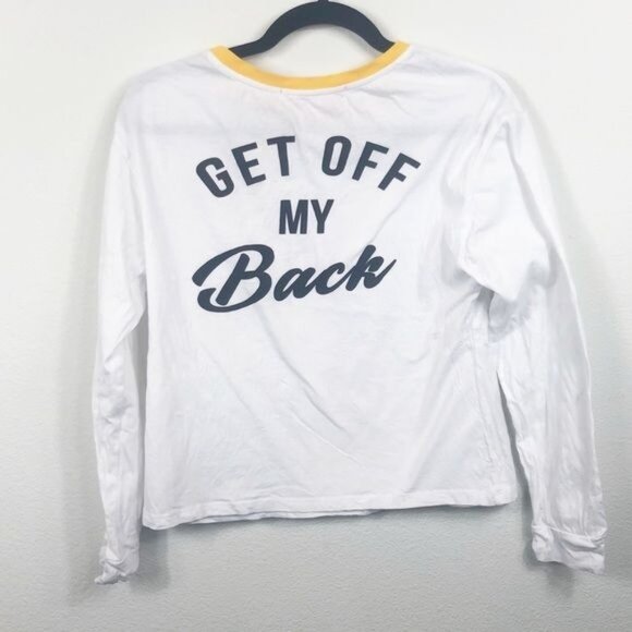 Rebellious One Get Off My Back Long Sleeve Tee White Yellow Small - Picture 4 of 7